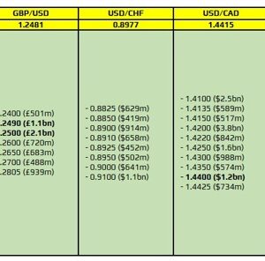 FX option expiries for 20 December 10am New York cut